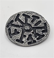 Robert Larin, Brutalist Modernist Pewter Brooch