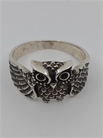 Vintage Sterling Silver Owl Ring
