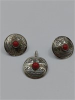 Navajo Sterling Silver Earrings and Pendant set