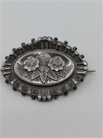 Victorian, Sterling Silver Mourning BroochÊ