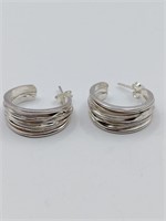 Brutalist Modernist Sterling EarringsÊ