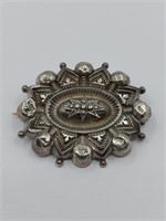 Victorian Sterling Silver Mourning BroochÊ