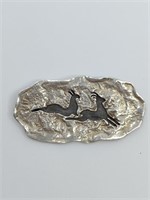 NIHAL, Sterling Silver Running Deers BroochÊ