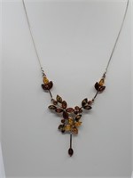 Polish Sterling SIlver Amber NecklaceÊ