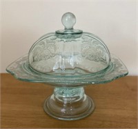 Vintage Madrid Teal Green Covered Candy Dish
