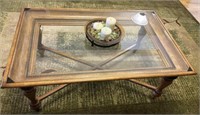 Wood Glass Top Coffee Table