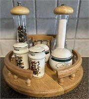 Salt and Pepper Shakers w/Lazy Susan