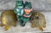 Turtles and Frog Yard Art