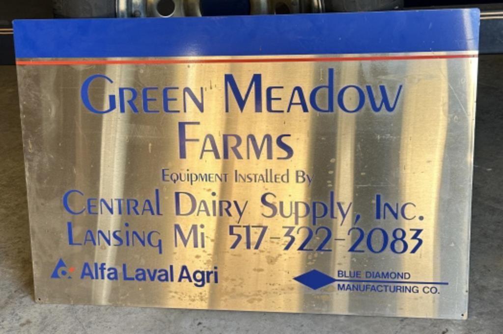 Green Meadow Farms Metal Sign