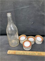 High Rock bottle and vintage jar lids