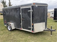 Black enclosed trailer- ramp door w/ ownership