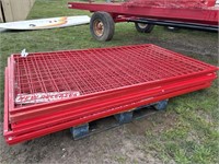 Red metal racking w/ shelves