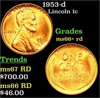 1953-d Lincoln Cent 1c Grades GEM++ RD