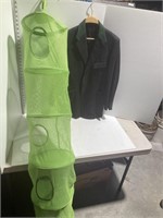 Jacket and green organizer