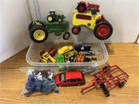 Lot of toy tractors, misc