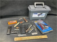 Ammo can with knives and other