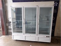 3 DOOR WHITE REFRIGATOR 81" X 34" X 82" Inside