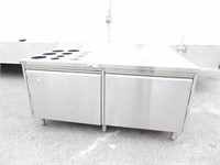 64" Stainless Steel table for condiments with sto