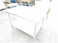 48" X 36" WORK TABLE W/ CAN OPENER ATTACHED