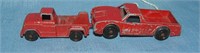 Pair of early cast metal midgit toy trucks