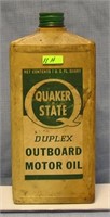 Vintage Quaker State Duplex outboard motor oil con