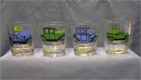 Antique automobile advertising drink glasses