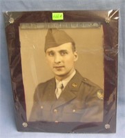 WWII officers photo in heavy glass frame
