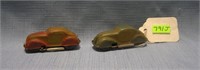 Pair of US Zone Germany tin windup toy cars