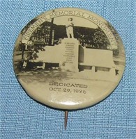 Antique celluloid firemans pin back button