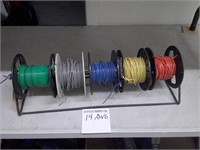 5- partial spools 14 awg wire and rack