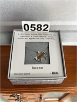 Silver Horse Necklace U240