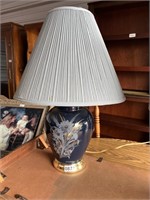 Blue Floral Lamp w/Shade U245