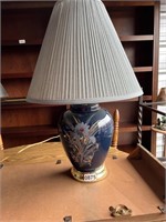 Blue Floral Lamp w/Shade U245