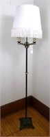 Vintage Art Deco Iron Floor Lamp, two-arm candle