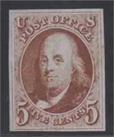 US Stamp #1 Used removed cancel PSE Cert CV $425