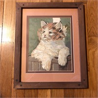 Framed Paint By Numbers Cat Kitten Art Painting