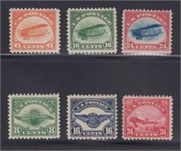 US Stamps #C1-C6 Mint HR first Airmail set CV $322