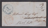 US 1849 Stampless Cover with White Sulphur Springs