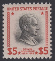 US Stamp #834 Mint NH $5 Coolidge Prexie CV $75