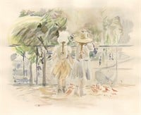 Berthe Morisot pochoir "Jardin des Tuileries"