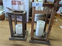 Homemade Wooden Candle Stands w/ Battery Candles