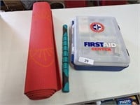 Exercise Mat, Massage Roller & First Aid Kit
