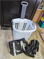 Rolling Laundry Basket & (2) Bags