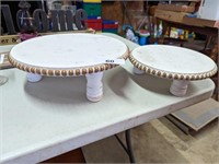 (2) Wooden Cake Stands
