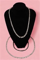 (3) Ladies Necklaces  1 Sterling