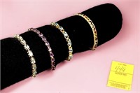 (4) 14 ct  Gold Ladies Bracelet with Various