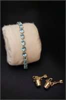 (2) Pendants; 10 ct Ladies Bracelets with Blue