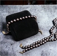 Vintage Pearl Necklace and Bracelet -