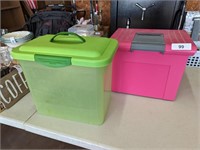 (2) Plastic File Box