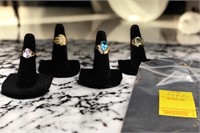 (4) 14K Rings w/ Stones